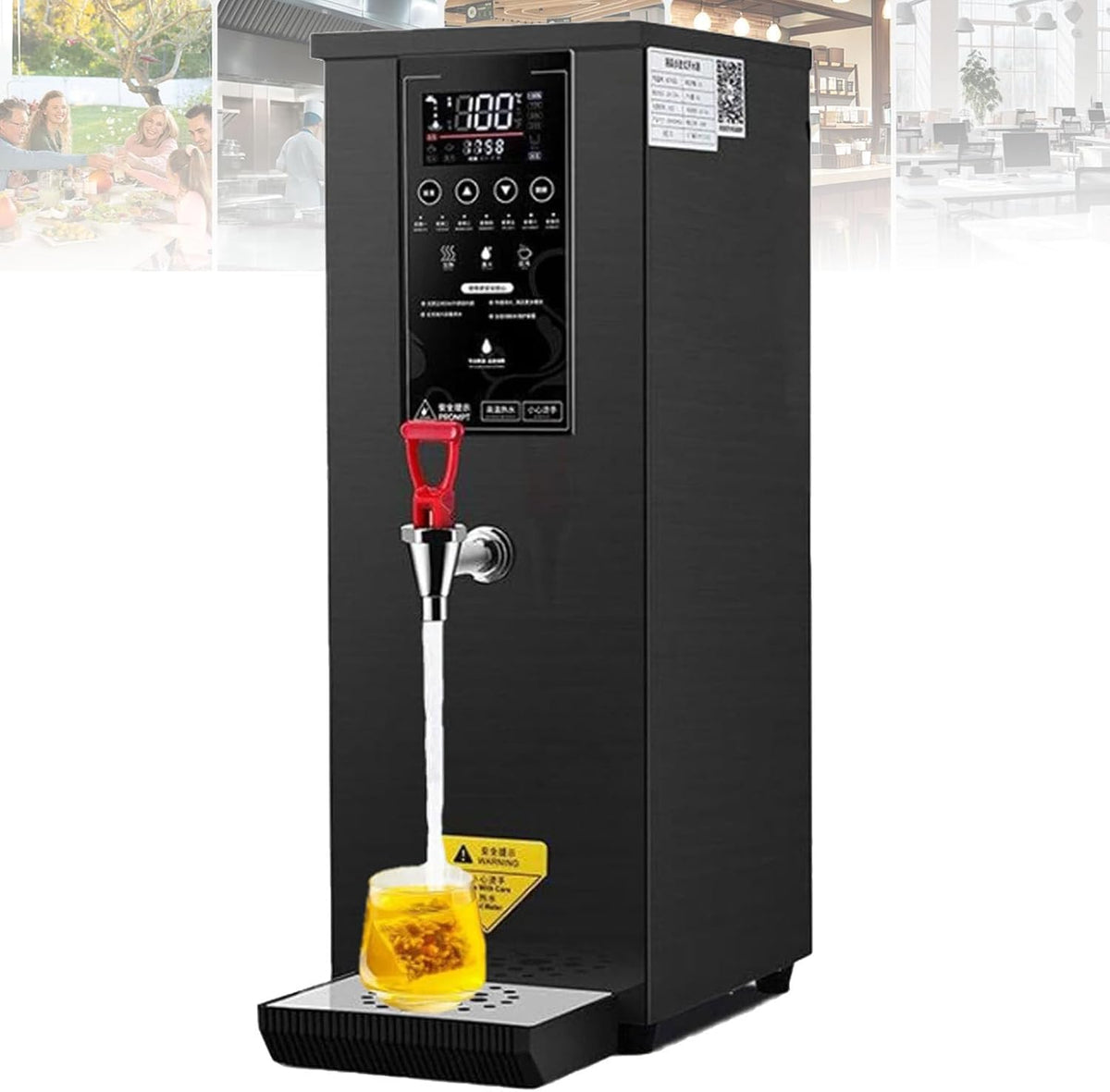 Cashwise distributeur d'eau chaude, 360 x 220 x 640 mm, 60 L, Acier inoxydable, Argenté/Noir, chauffe-eau électrique professionnel