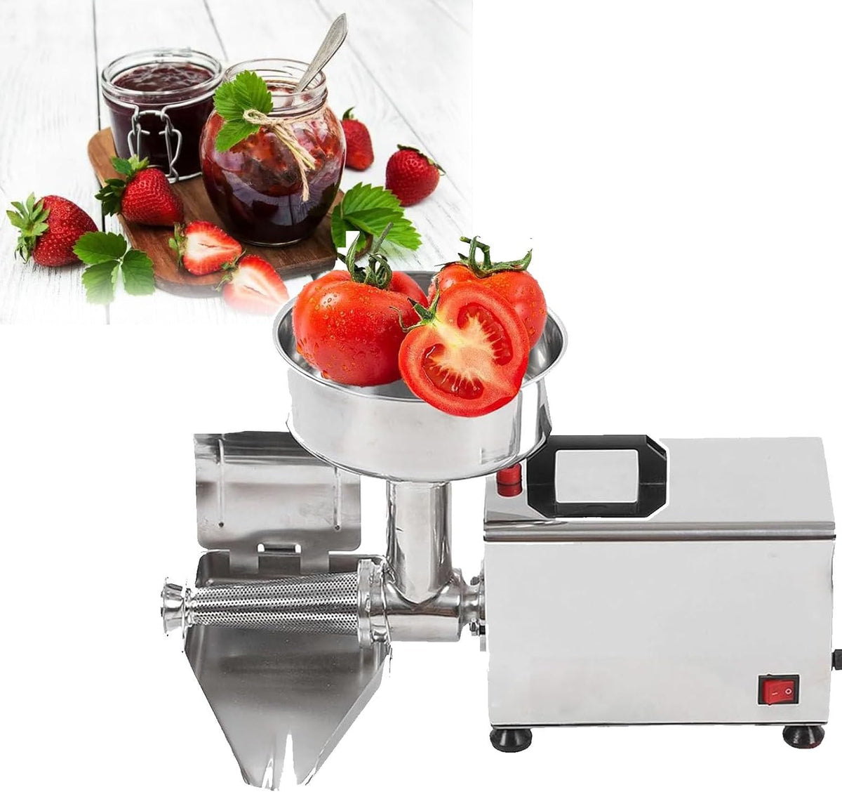 RayGenius Presse-purée, 370 W, 220 Volts, Acier Inoxydable, Argenté, Machine à Filtrer Les Tomates, Machine à Filtrer Et à Saucer en Acier Inoxydable