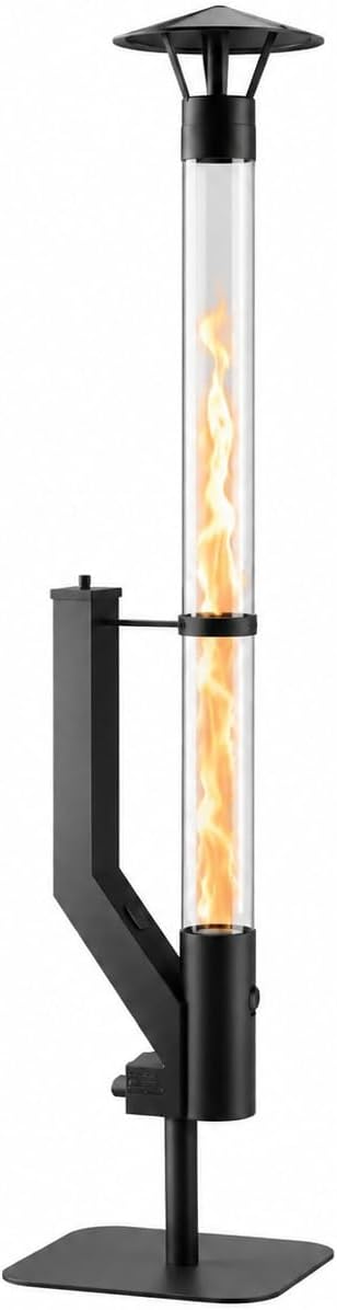 WARMATEK Cuisinières, environ 565 × 350 × 1780 mm., 5000 W, Transparent, Patio Poêle à granulés d'extérieur