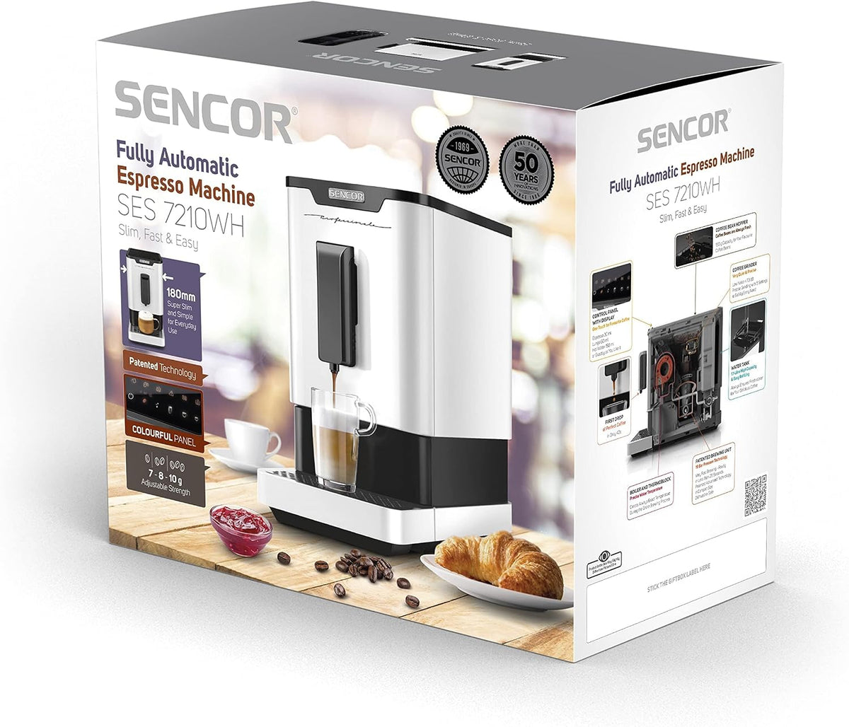 SENCOR machine à café, Noir/Argenté, Thermoblock et Système de Brassage Breveté
