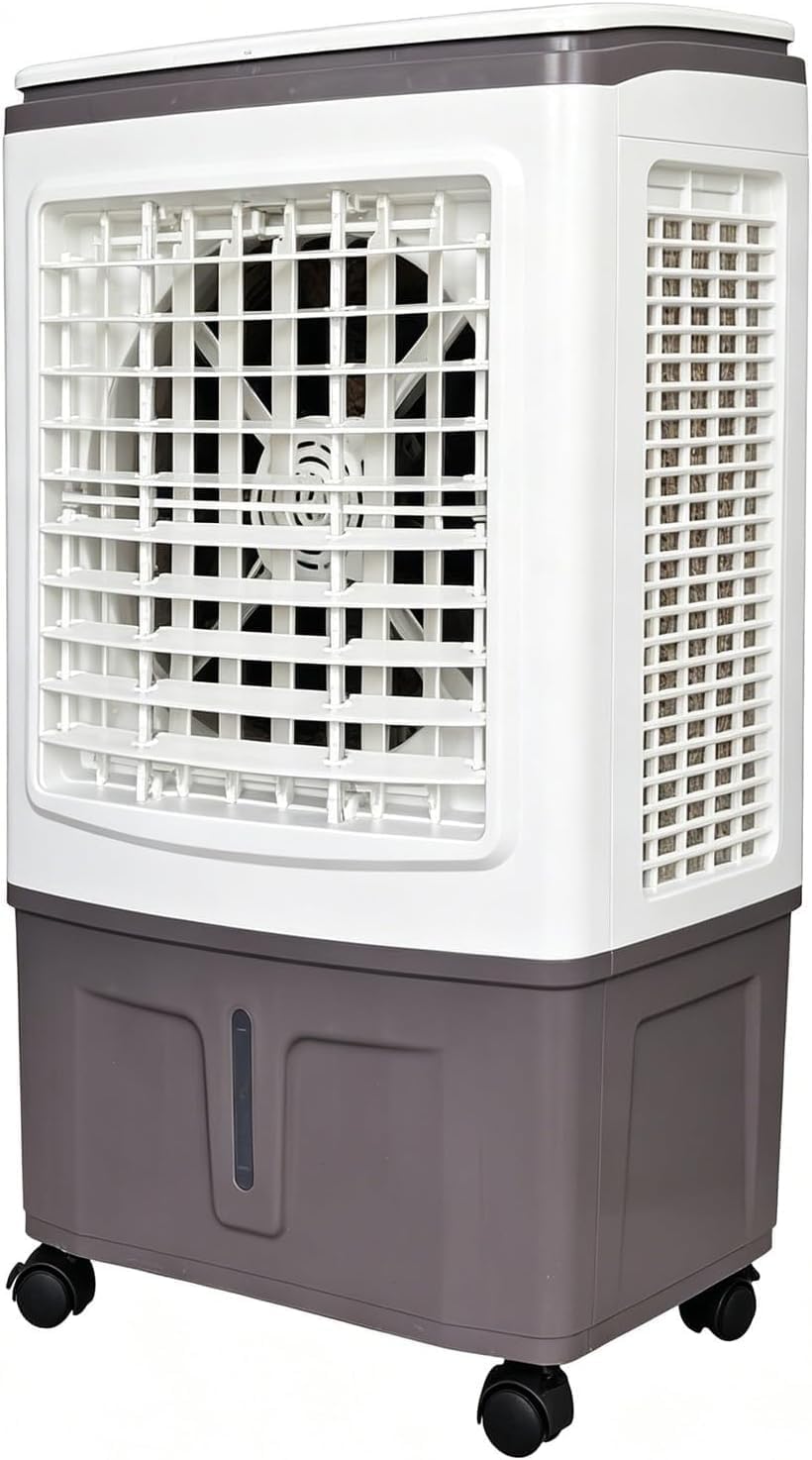 GYLRFA bureau, 30 L, Blanc, Climatiseur évaporatif Mobile 3-en-1 avec réservoir d'eau, 3 Vitesses, télécommande