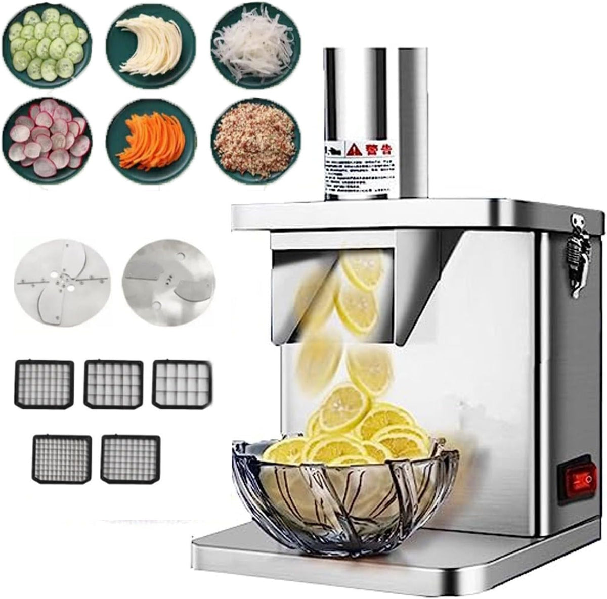 Ostreemaner trancheuse électrique, 250w, 110/220 V, 7x6 Cm, 250 W, Noir, De Légumes-3-En-1, Dicer De Légumes Électrique