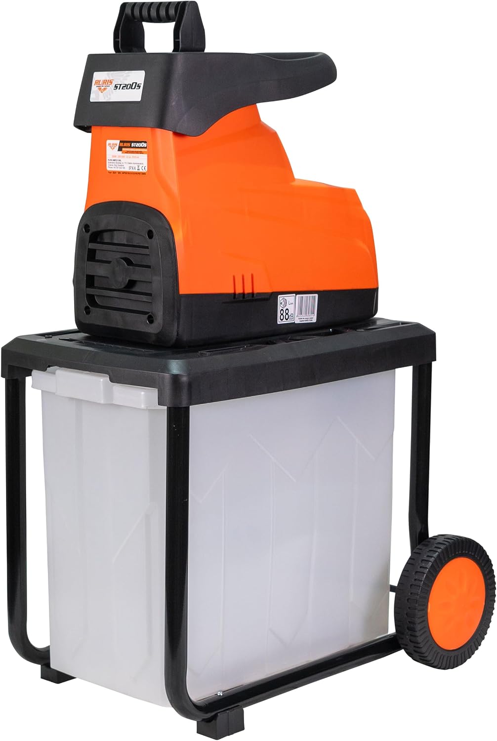 RURIS POWER FOR NATURE broyeur, 2800 W, 45 mm, 60 L, 60 L, Noir, RURIS ST200s de Végétaux Électrique Bac