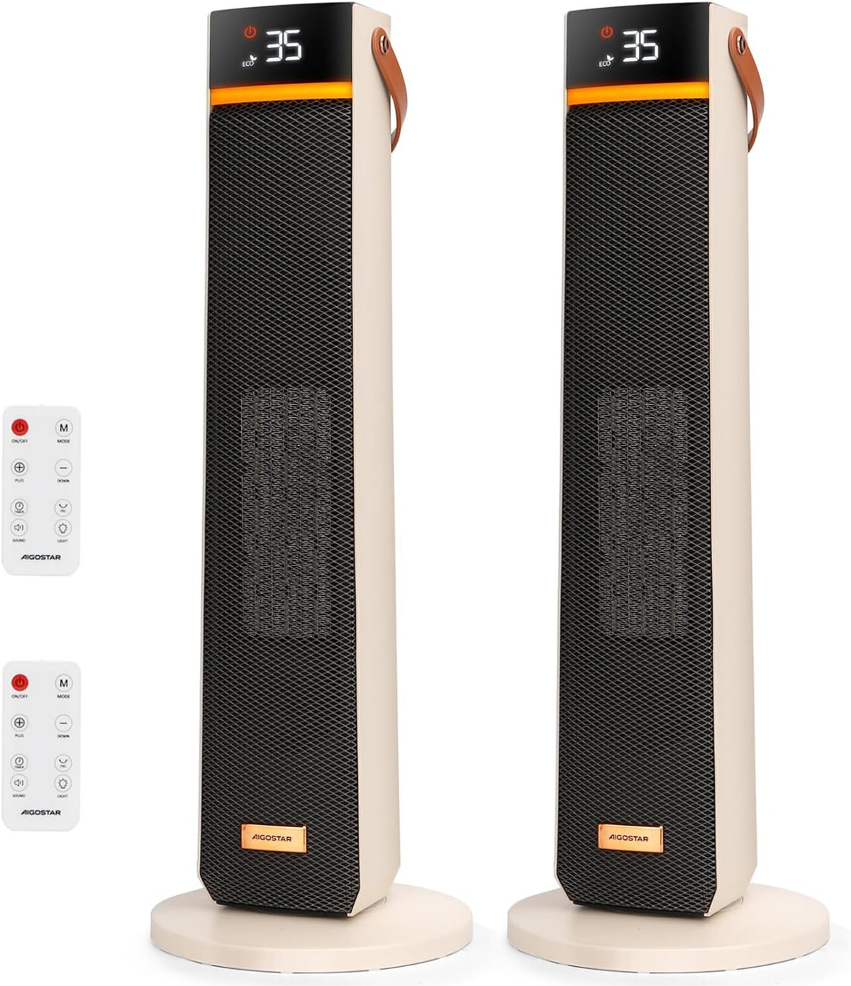 Aigostar Radiateurs soufflants, 2000 W, Noir, Chauffage Electrique sur pied, Chauffage Céramique PTC, 4 Niveaux de Chauffage