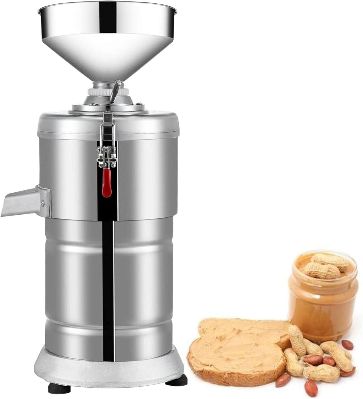 JKJZSALJ broyeur, 15 Kg, Argenté, À Cacahuètes Et Sésame, Machine À Beurre De Noix Haute Performance, Acier Inoxydable pour Cacahuètes