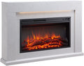 BALDERIA cheminée électrique, 2000 W, Gris, Foyer électrique sur Pieds avec Effet Flammes 3D, Chauffage, éclairage LED