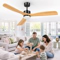 Airwit Ventilateurs de plafond avec lampe intégrée, 152 cm, Blanc, Grand Ventilateur Plafond avec Lumière Pales en Bois Massif