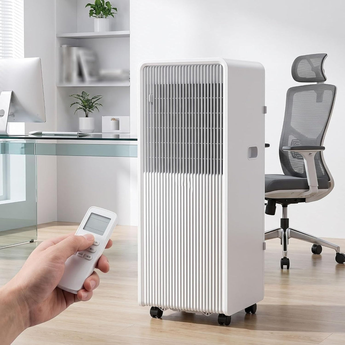 LGBBTI climatiseur portable, 12000 BTU, 217 m, 11000 BTU, Blanc, Oscillation 120°, Télécommande, Minuterie 24H