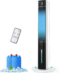 Rellytech fontaine à eau, 3 L, Blanc, 3 modes et 3 vitesses, télécommande, minuterie de 12 heures, ventilateur de tour de refroidissement portable