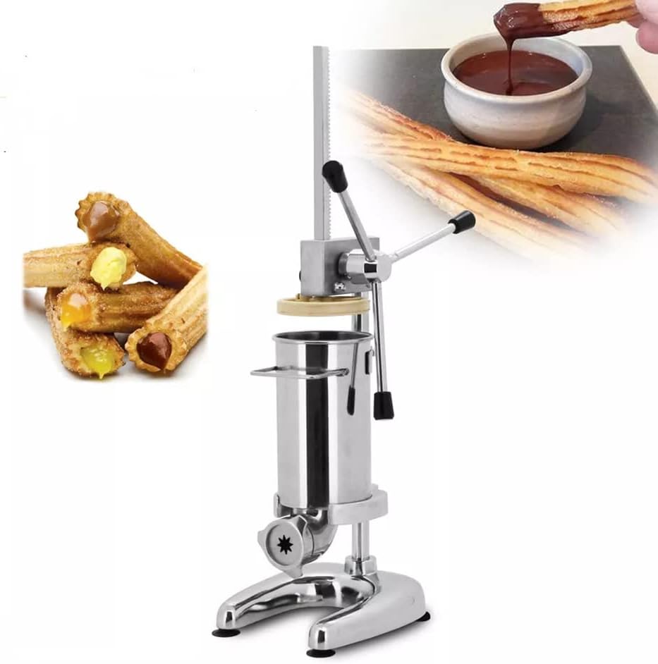 LBLFEBD Machines à donuts, 19 * 23 * 70 cm/19 * 23 * 83 cm, 2 L/3 L, 2 L, 3 L, Argenté, Machine à Churros Manuelle