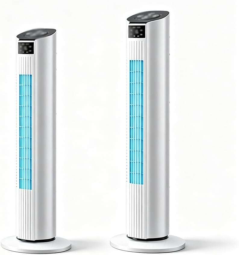 Climatiseurs portables GZHERVICES, 10 dB, 210x700 mm, PLA, Blanc, Ventilateur De Tour De Refroidissement Vertical Silencieux