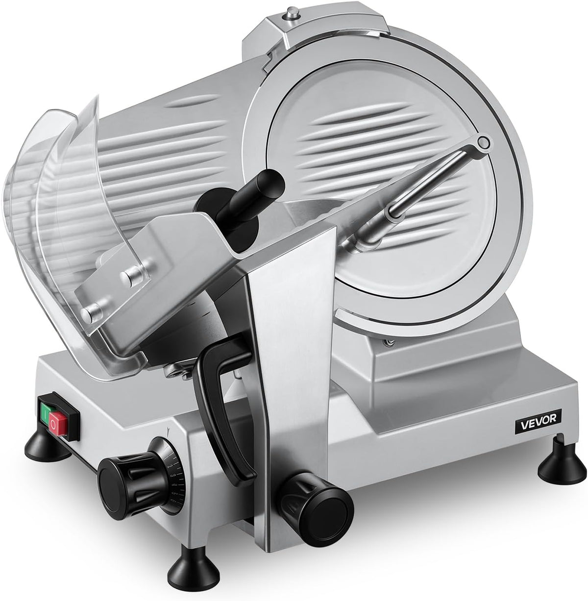 VEVOR trancheuse électrique, SY-300A, 550x450x420 mm / 21,6x17,7x16,5 pouces, 320 W, 15 mm, 300 mm, Argenté