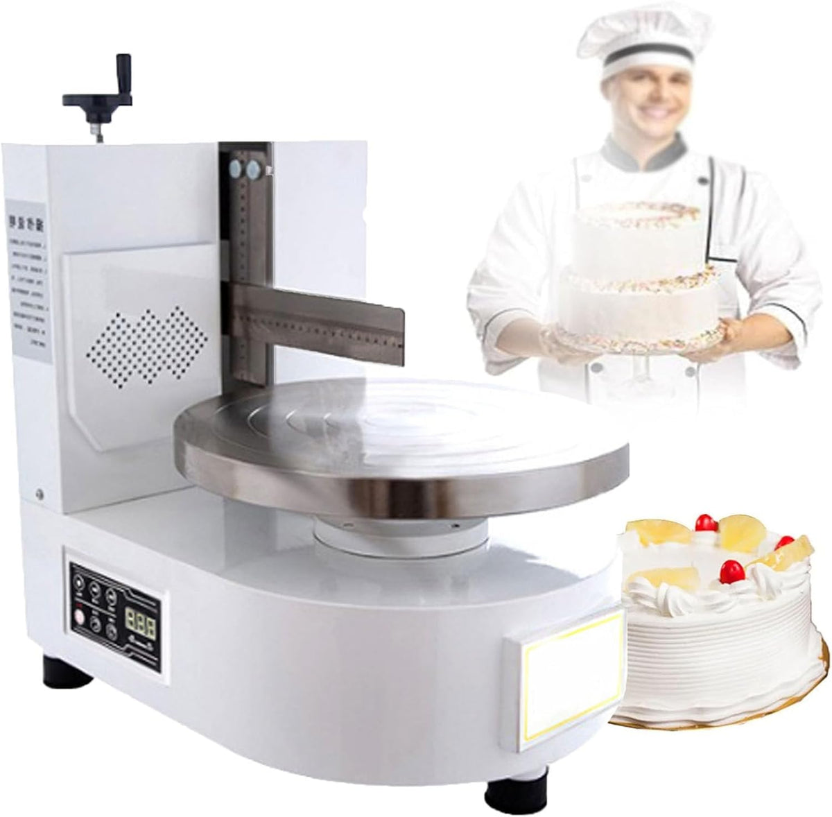 Ostreemaner Machines à gâteaux, 60 W, 110 V/60 Hz/220 V/50 Hz., 12 Pouces, Noir, Machine De Décoration De Revêtement Lisse De Crème De Gâteau