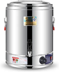 Chaudière distributeur d'eau chaude, 30 l, Argenté, urne isotherme en acier inoxydable, portable de avec grande poignée de transport