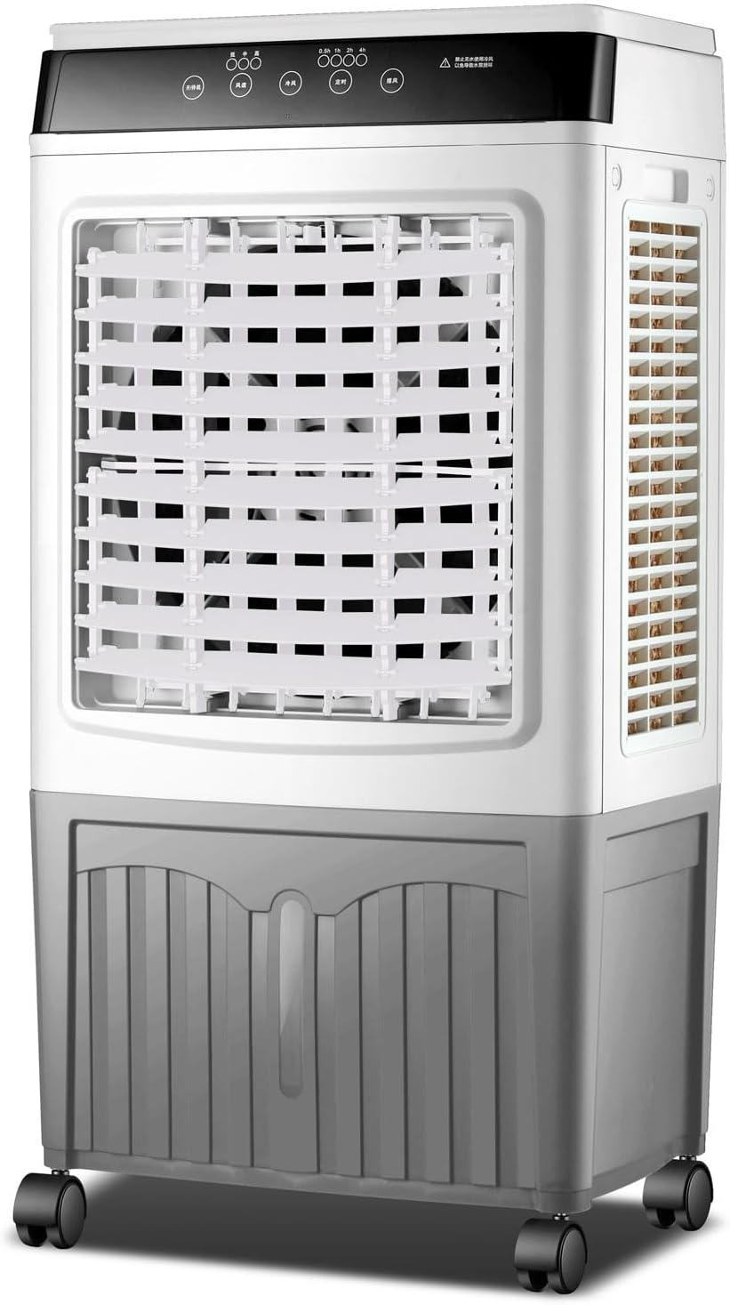 Climatiseur climatiseur portable, Blanc, portable sans fenêtre, rafraîchisseur d'air par évaporation, 3 vitesses et 3 modes
