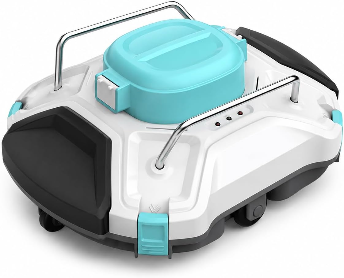 Robot Systèmes de nettoyage automatique, 36,7 x 31 x 16,6 cm., 80 m, Noir, nettoyeur de piscine sans fil
