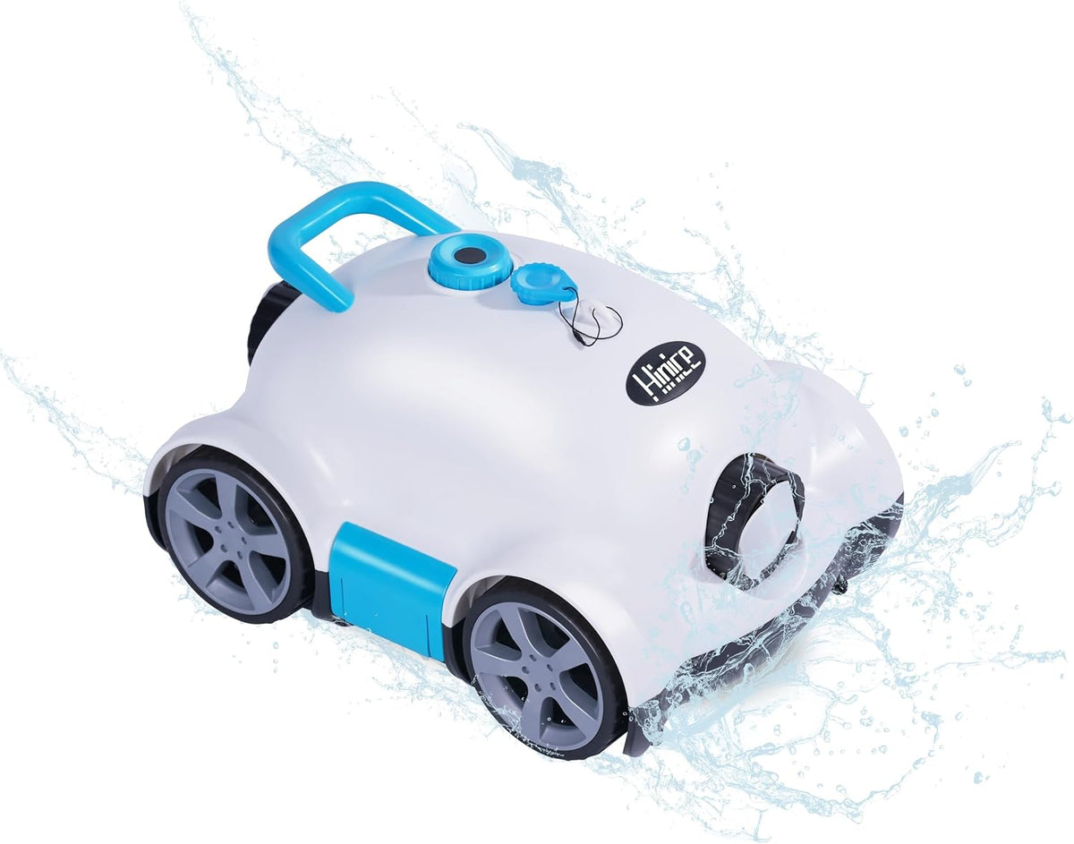 Hinice robot aspirateur, 2200 m, Blanc, Robot nettoyeur de piscine sans fil, automatique pour piscines enterrées/excédentaires
