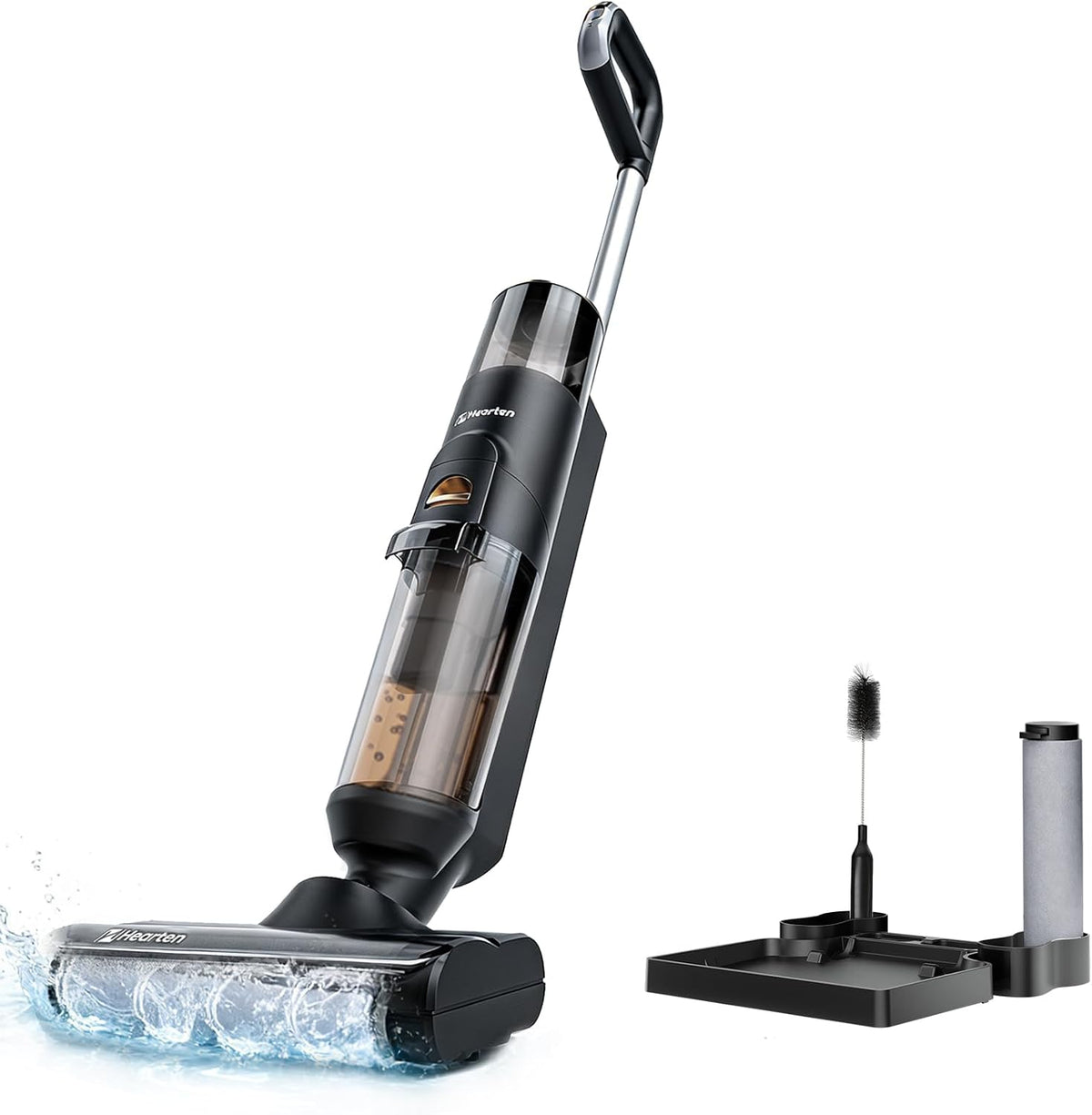 Hearten Aspirateurs balais et balais électriques, 0,7 mm, Noir, Aspirateur Laveur, Balai Aspirateur Laveur Smart 3 en 1
