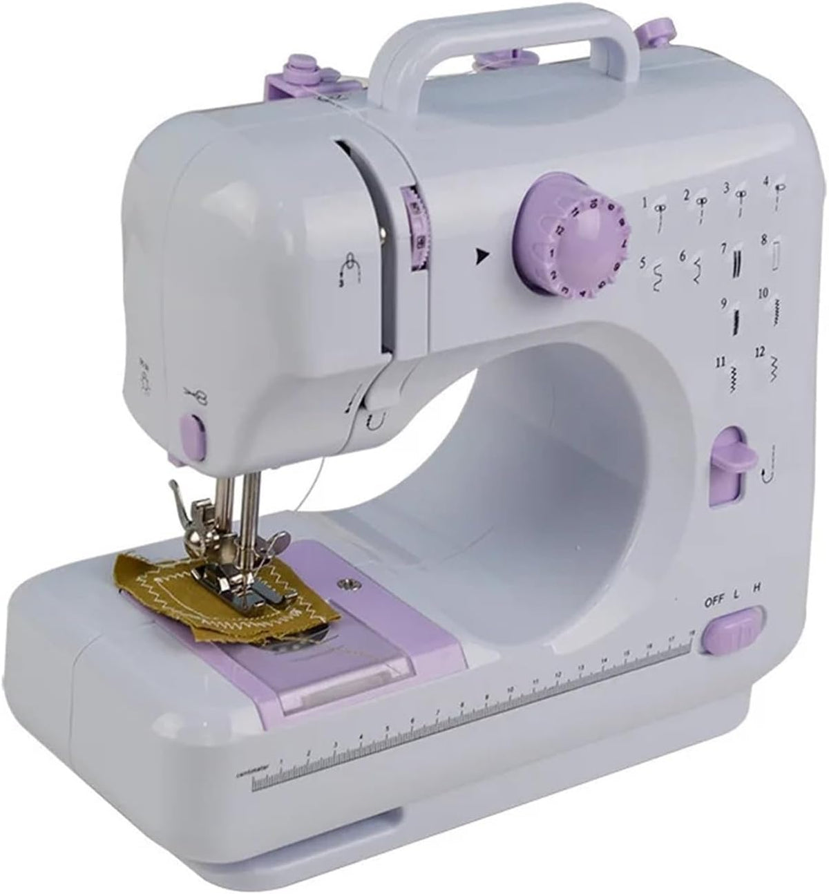CWCQGH machine à coudre, Gris, Mini électronique Portable DIY avec 12 Points, Pratique et Facile à Utiliser