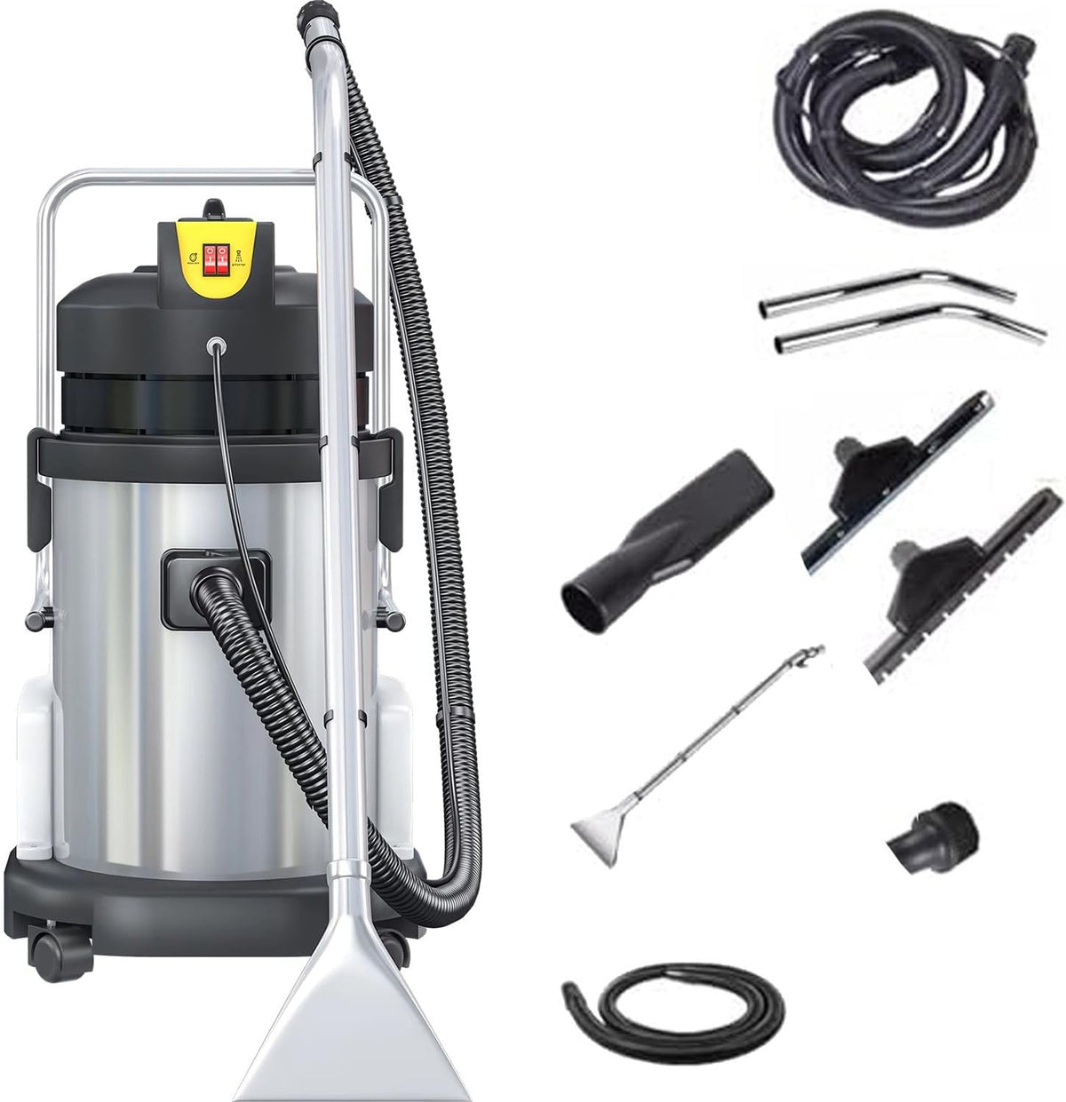 RETRIN canapé, 40 L (11 gallons), 40 L, Acier inoxydable, plastique, Noir, Aspirateur extracteur Tapis Pro