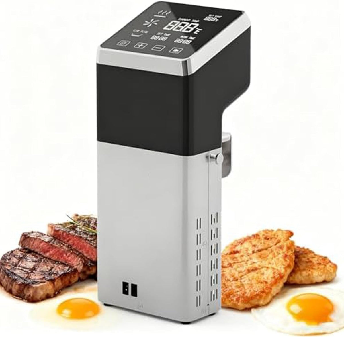 ZenSeFarin Bains-marie sous vide, 13x11x32 cm, 1600 W, 1600 W, Acier inoxydable, Noir, Cuiseur sous Vide de précision