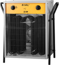 SIAL Radiateurs soufflants, 34,8 x 34,7 x 46,1 cm, 9000 W, 400 V, 22 kW, 400 V, Noir, Chauffage Soufflant de Chantier