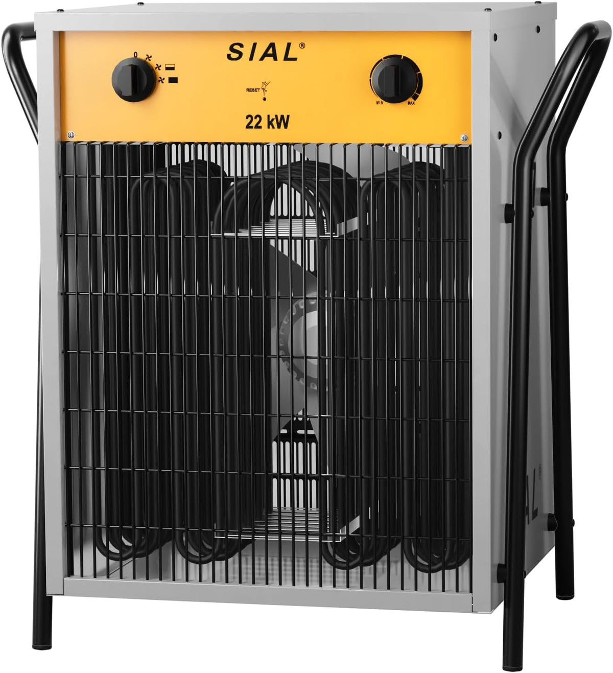 SIAL Radiateurs soufflants, 34,8 x 34,7 x 46,1 cm, 9000 W, 400 V, 22 kW, 400 V, Noir, Chauffage Soufflant de Chantier
