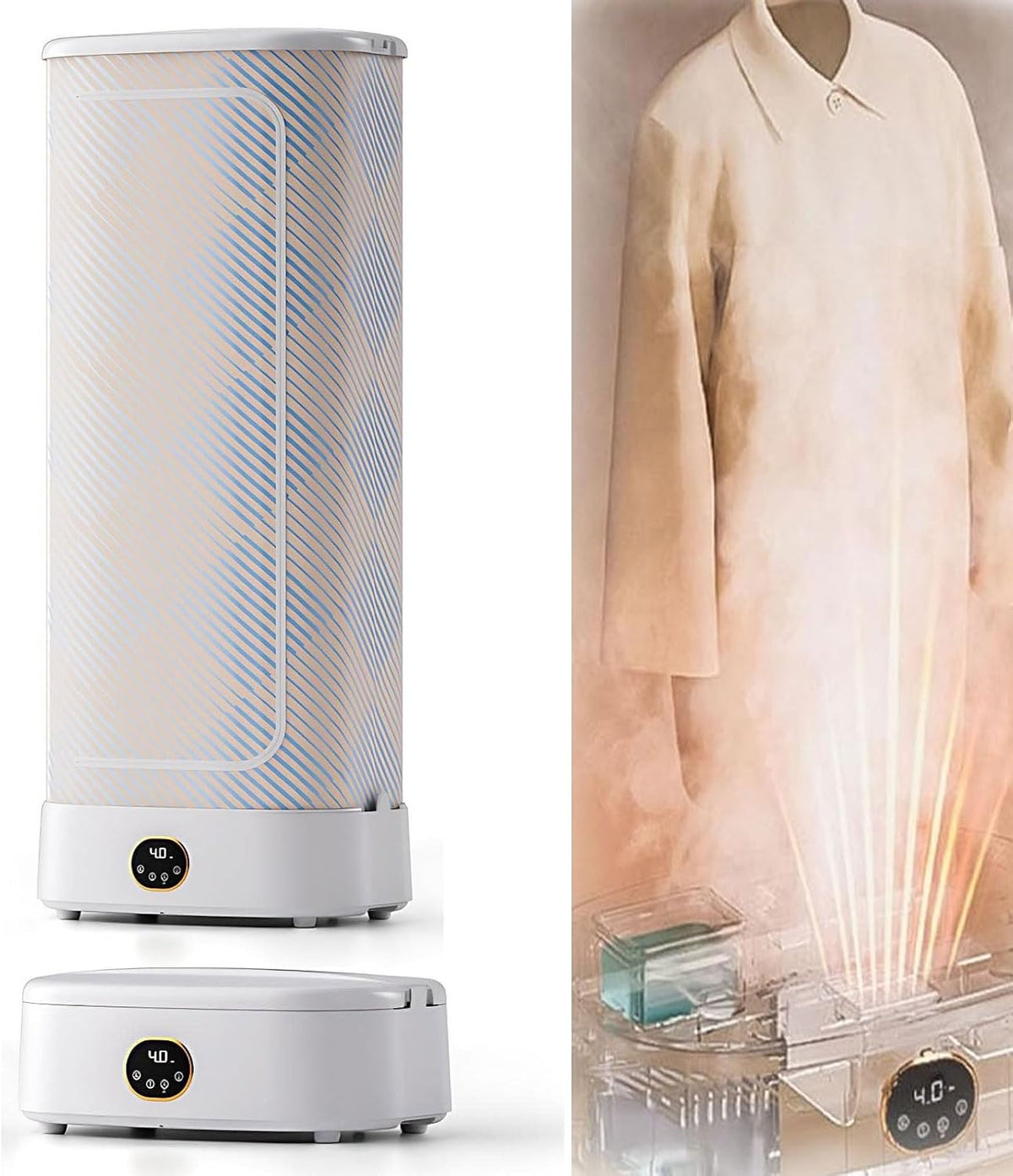 Machine armoire, 1000 W., Noir, à repasser automatique pour vêtements - à vapeur portable avec télécommande