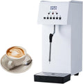 HTDRE Mousseurs à lait automatiques, 6 L, Argenté, Mousseur à Lait et cuiseur Vapeur Professionnel, pâtisseries et hôtels
