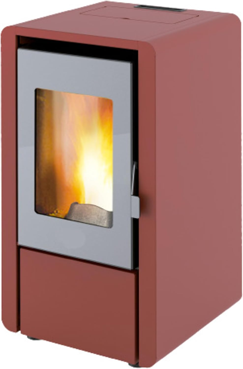 EIDER BIOMASA Chauffage aux granulés, 6,5 kW, 13 kg, 110 m, Transparent, Poêle à granulés PETIT à économie d'énergie