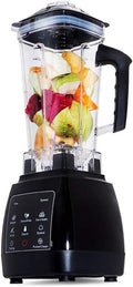 QREZ blender, Mélangeur de bureau en acier inoxydable, 2 L, 2200 W, 110 V-240 V; 50-60Hz, Argenté/Noir, Mixeur Multifonctions