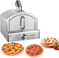 Machine four à pizza, 43 x 47 x 37 cm., 3,8 kW., 30,5 cm, Argenté, à pizzelle, portable en acier inoxydable
