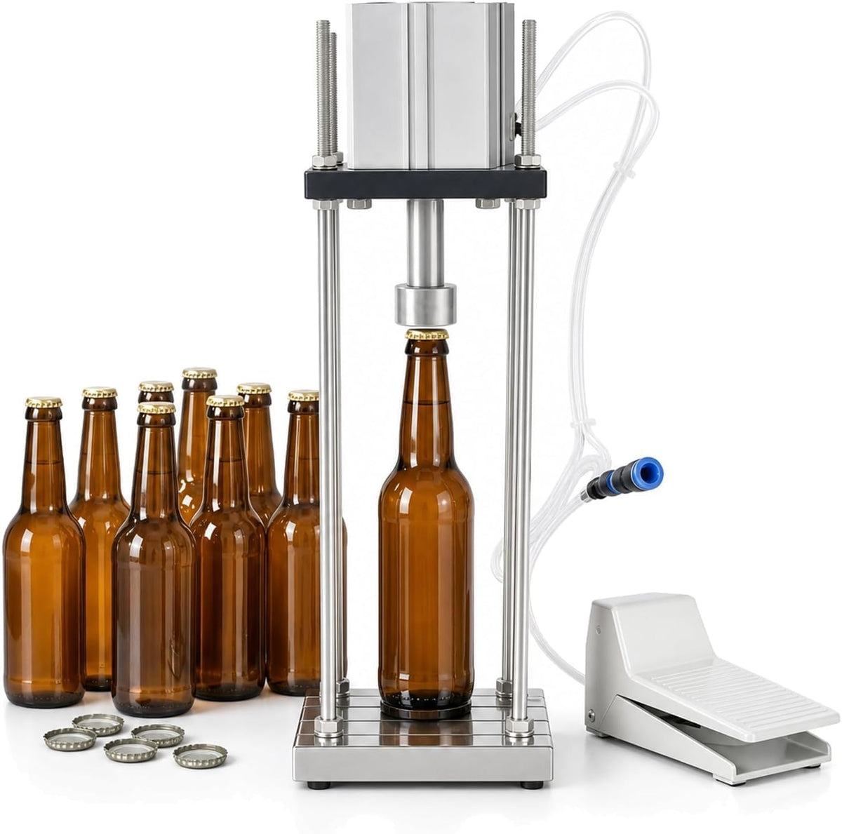 Machine Capsuleuses, 10 cm × 15 cm × 53 cm, 530 Mm, Noir, De Scellage Semi-automatique Pour Bouteilles En Verre