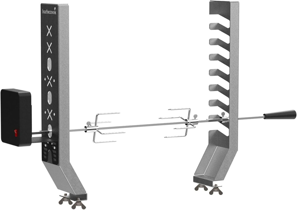 Barbecook rôtissoire, Marron, Tourne Broche Electrique, Set de rôtisserie pour Barbecue à Bois, Nestor World