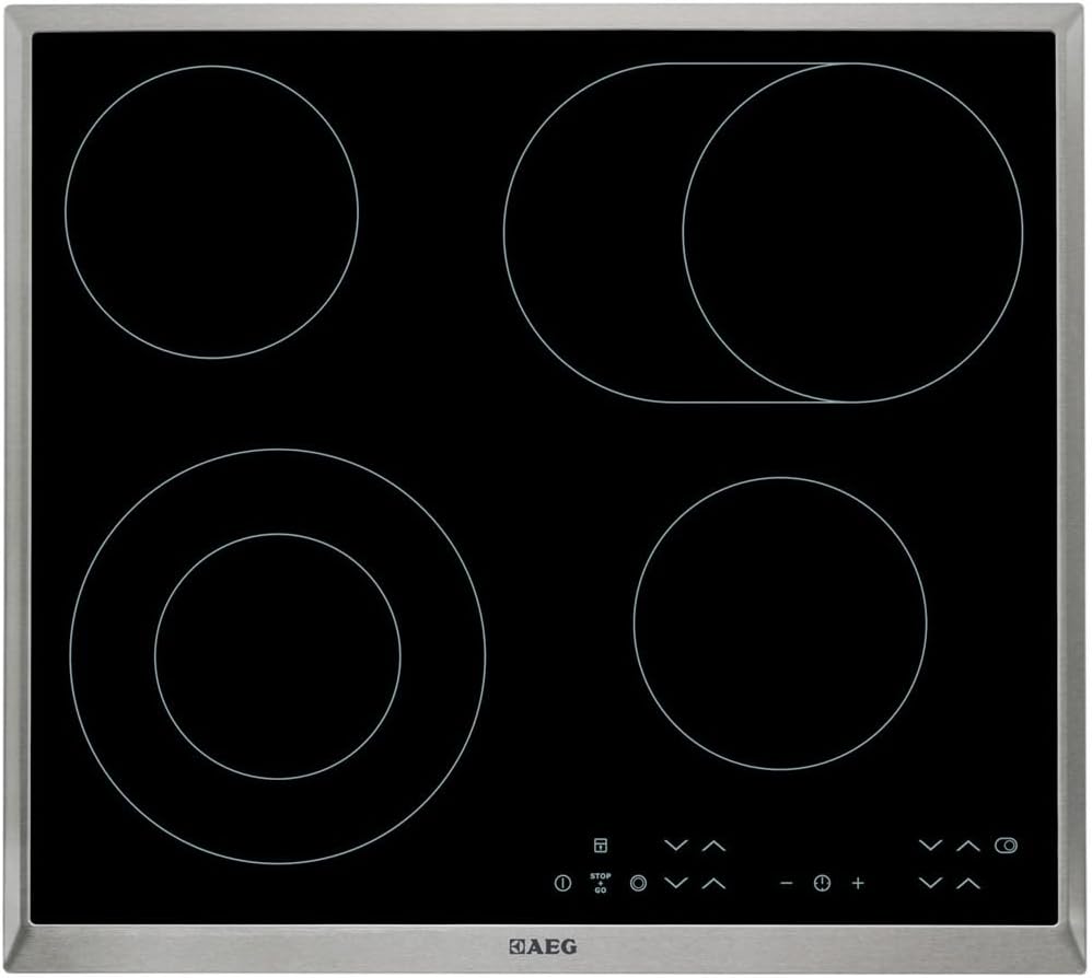 Tables de cuisson AEG, 220 - 240 V., Noir, HK634060XB Intégré (placement) Céramique 4 zone(s)
