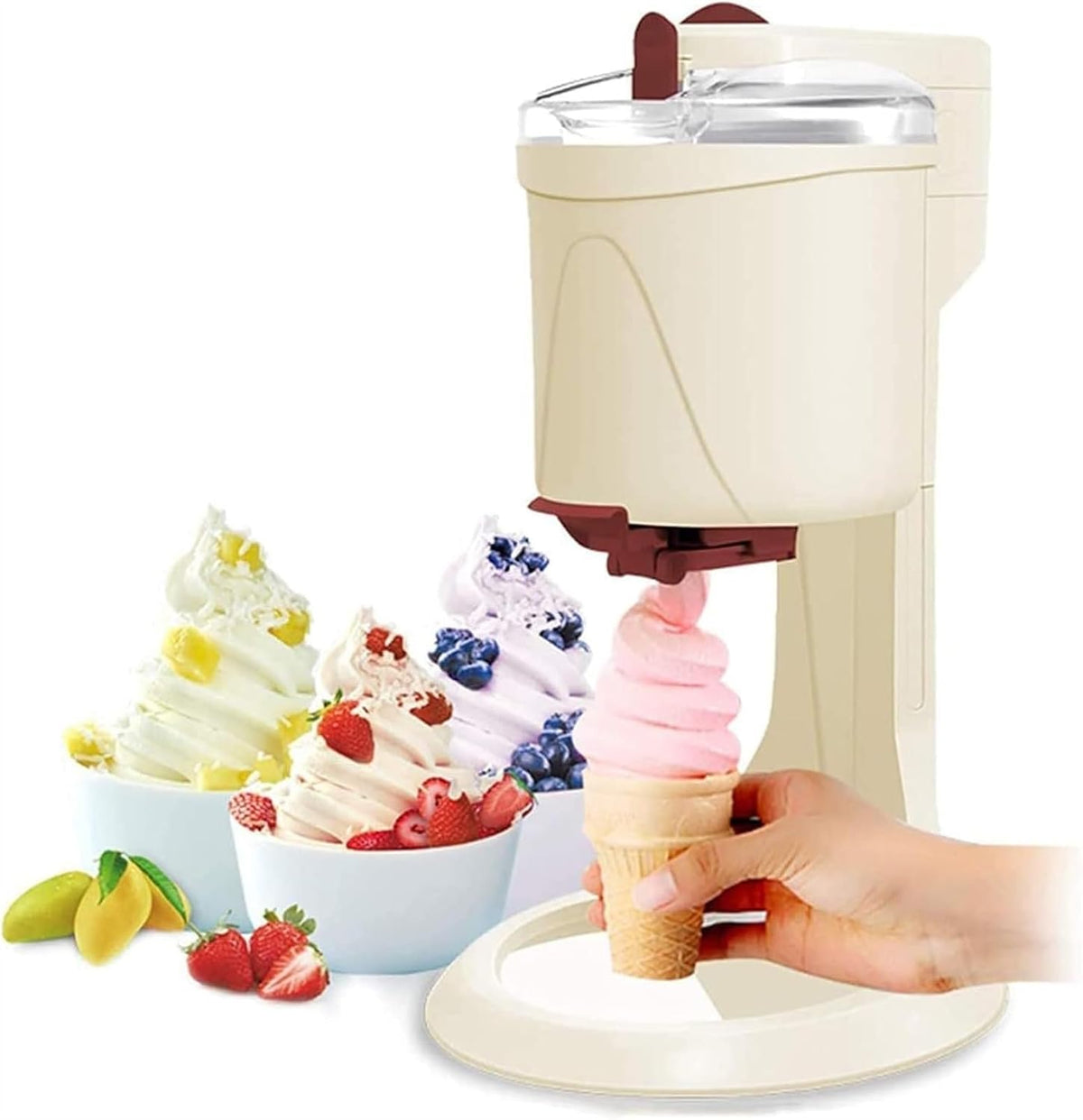 QXIWAOE sorbetière, 20 W, 220 (V), Noir, Machine à crème glacée molle, machine à crème glacée aux fruits pour la maison