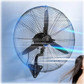 Ventilateur Ventilateurs de brume, 19,7 pouces, 25,6 pouces, 29,5 pouces, Blanc, mural industriel, 60 ° oscillant