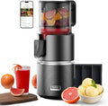 Anybear Extracteurs de jus à vis simple, 350 W, 124 mm, Noir, Extracteur de Jus à Froid, Lait de Noix & Sorbet