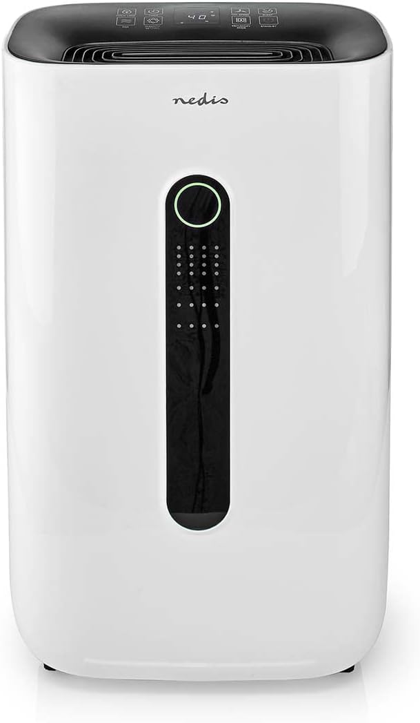 NEDIS déshumidificateur, 20 L, 195 m, Blanc, DEHU20WTW, connecté SmartLife, Mode séchage du linge, Hygrostat réglable
