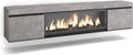 Skraut Home cheminée électrique, 107 cm., 34 W., Noir, Meuble TV, Banc Télé, Grand Espace de Rangement, Les TV jusqu'à 80'