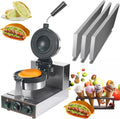 ZHPPED gaufrier, 1 300 W/1 200 W, 220 V/110 V, acier inoxydable, Noir, Commercial Rotatif, Hamburger Burger Machine