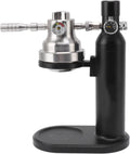 HELEVIA machine à café, Argenté, Cafetière de camping portable en acier inoxydable, mini pneumatique manuelle