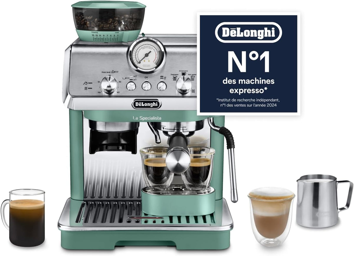 De'Longhi Machines expresso à vapeur, 1550 W, Vert, La Specialista Arte EC9155.GR, Machine à Espresso à Pompe Barista