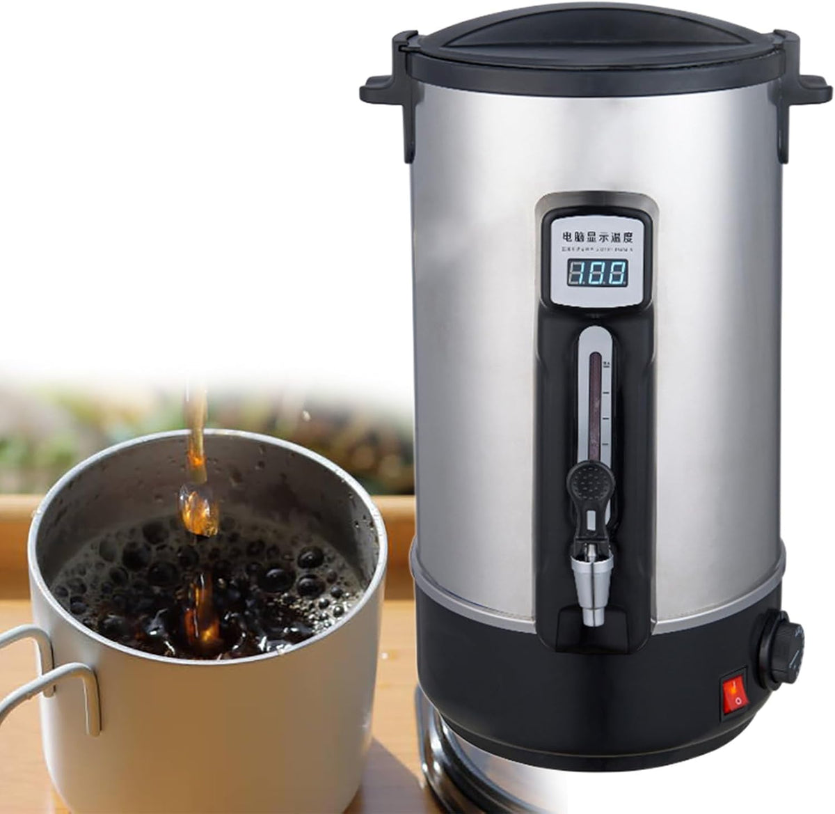 GESAIDES distributeur d'eau chaude, 360 x 360 x 560 mm/360 x 360 x 630 mm, 30 L/35 L, 2500 W, 110 V/220 V, 30 L, acier inoxydable 304, Argenté