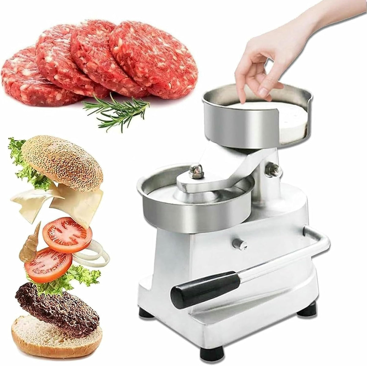 Machine Appareils à sandwich et presses à panini, 10,2 cm, 1,2 cm, Noir, à hamburger commerciale, presse à hamburger manuelle