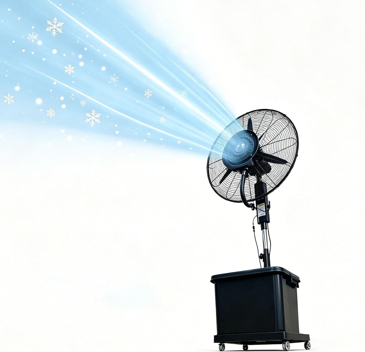 Lsoiup rafraîchisseur d'air, 260 W, 220 V ~ 50/60Hz, 55 dB (min) – 70 dB (max), 42 L, 200 cm, Blanc, Ventilateur avec Eau Brumisateur