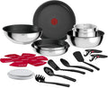 Tefal batterie de cuisine, Argenté, - Ingenio Comfort Max - 20 pièces - Inox