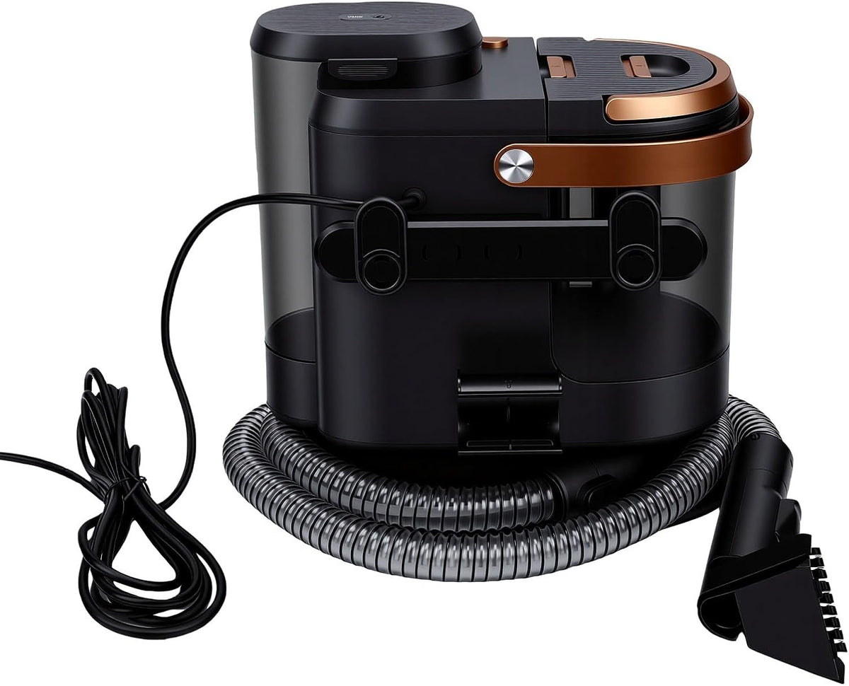 Fockety canapé, Env. 225x305x300 mm/8.86x12.01x11.81in, 500 W, 15Kpa, 1600ML, 220 V, ABS, Noir, Nettoyeur de Tapis Portable
