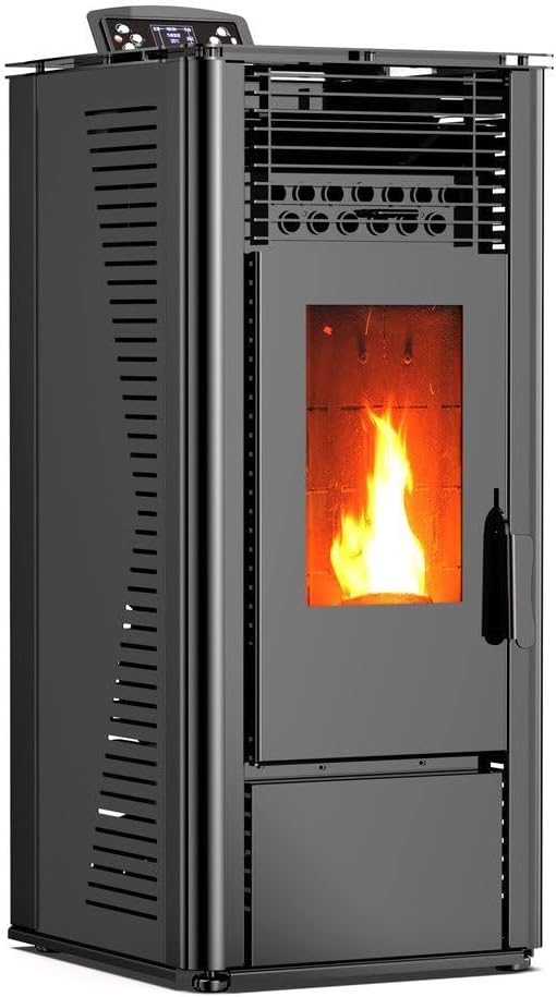 Quality Heating déshumidificateur, 9,6 kW, 90 m, Noir, Poêle à granulés, 5 niveaux de chauffage, Minuterie