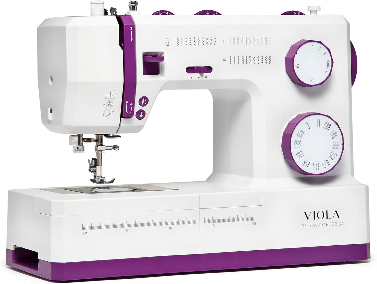 VIOLA machine à coudre, Violet, Prêt-à-Porter (Édition Exclusive) Avec Servomoteur Spécial, Débutants, Portable